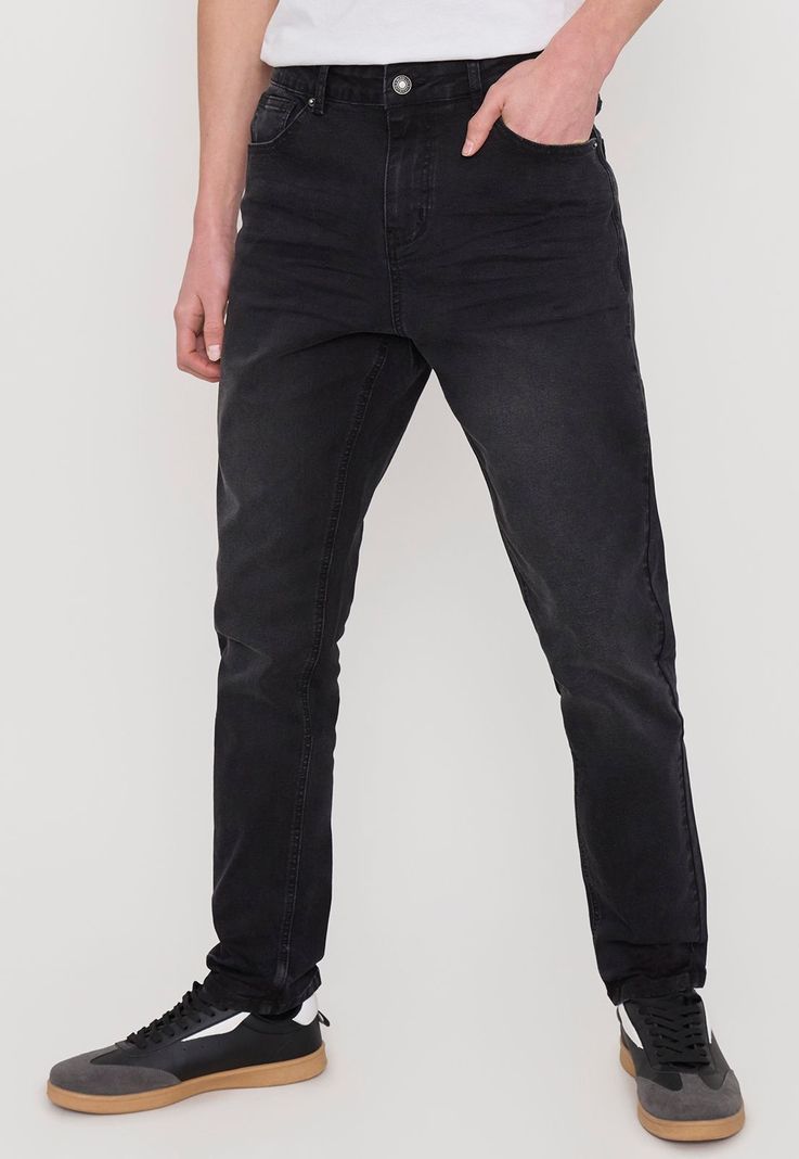 Jeans Hombre Slim Fit Negro Spandex Corona-1