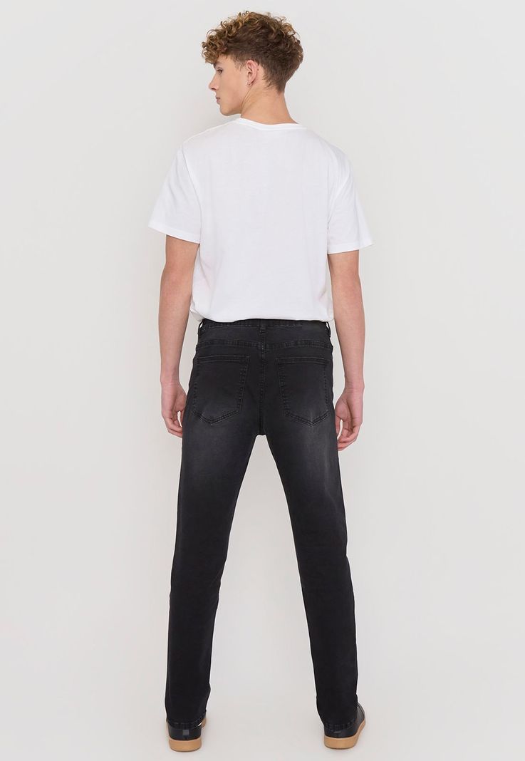 Jeans Hombre Slim Fit Negro Spandex Corona-2