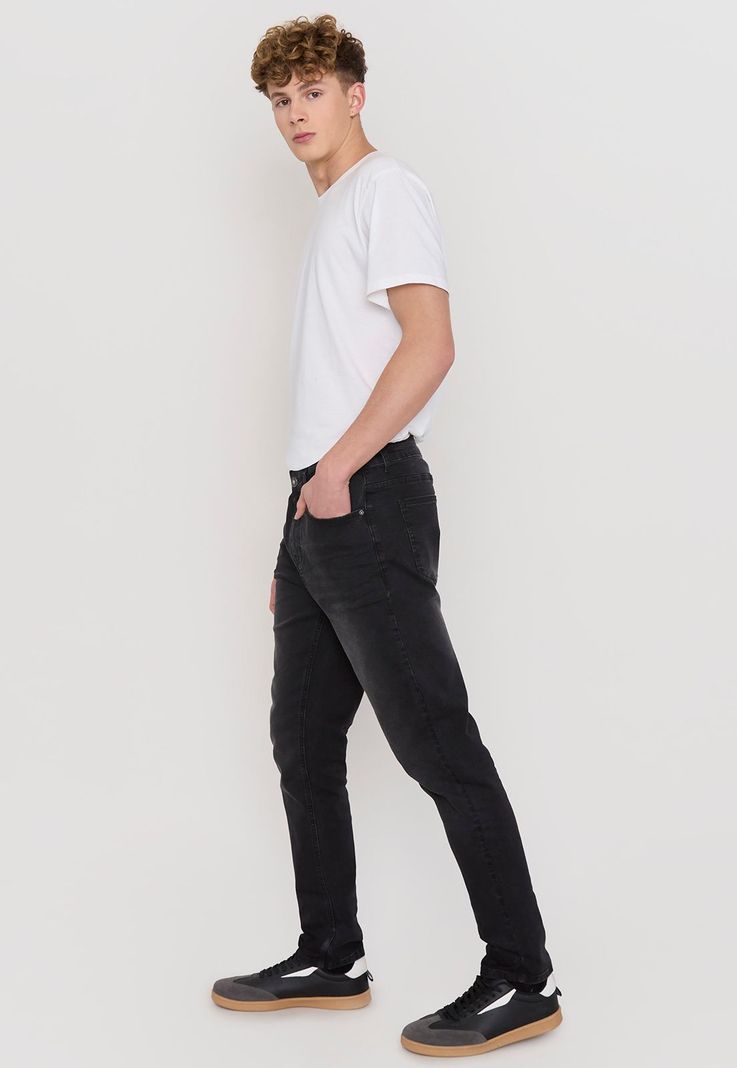 Jeans Hombre Slim Fit Negro Spandex Corona-3