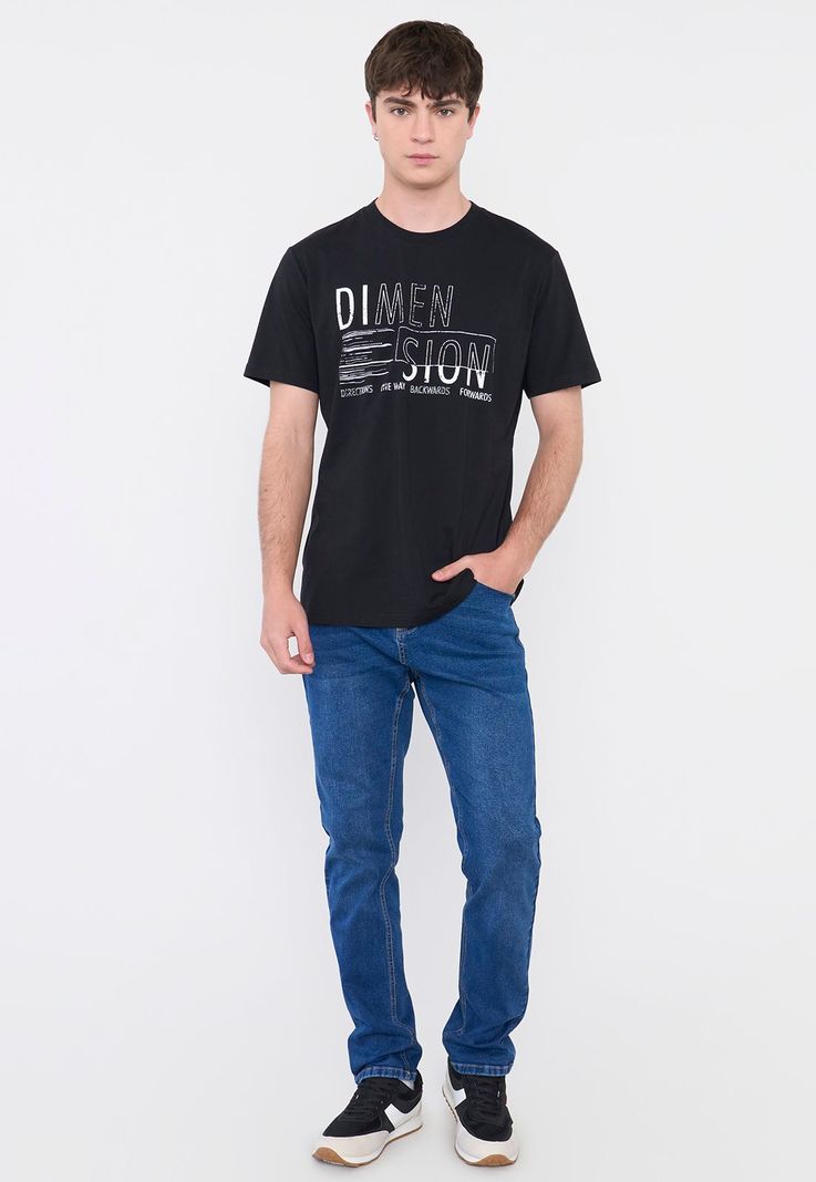 Polera Hombre Fun Texto Negro Corona-3