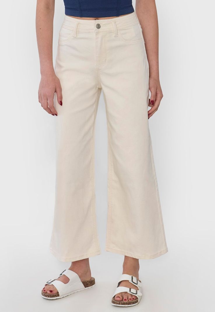 Jeans Muje Culotte Fit 5 Bolsillos Ecru Corona-1