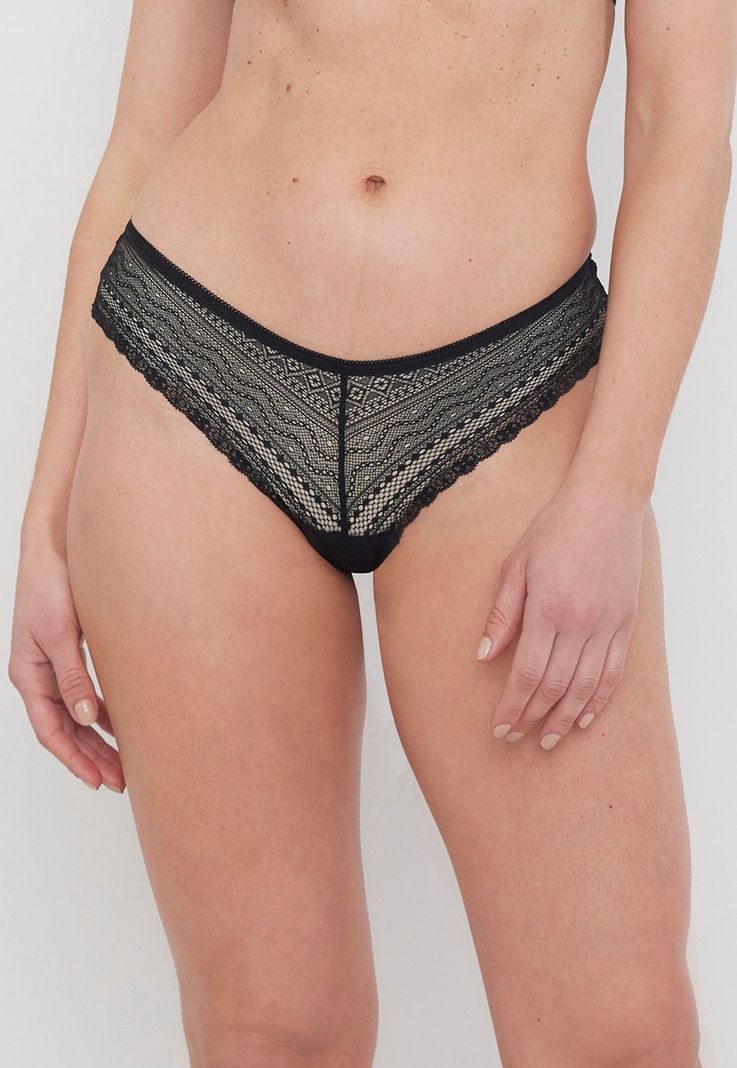 Pantaleta Mujer Full Lace Negro Corona-0