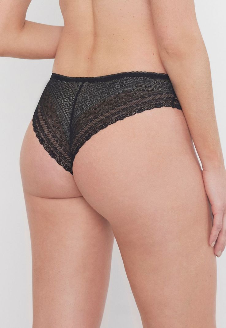Pantaleta Mujer Full Lace Negro Corona-1