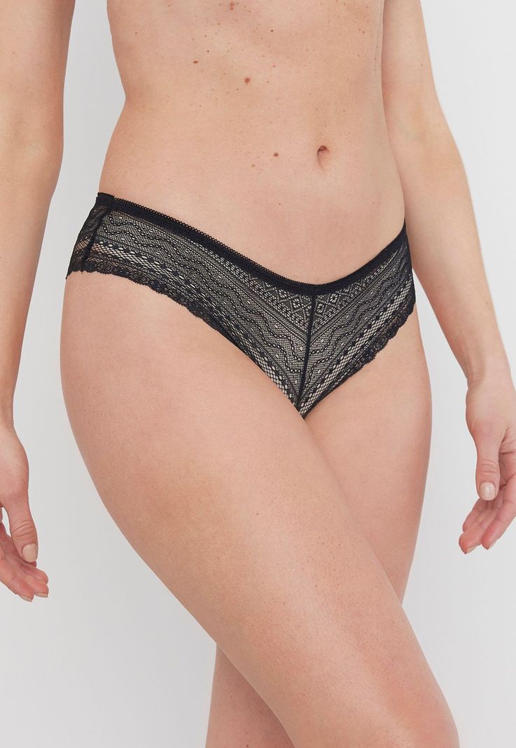 Pantaleta Mujer Full Lace Negro Corona-2