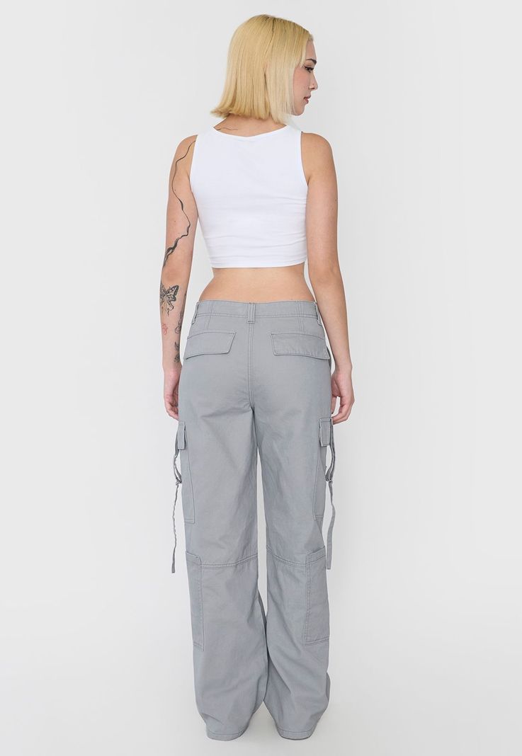 Pantalón Mujer Gris Doble Cargo Corona-2