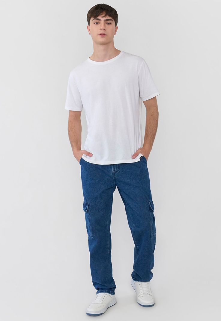 Jeans Hombre Cargo Azul Oscuro Corona-0