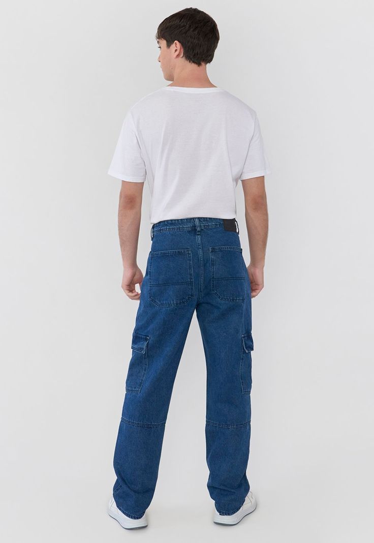 Jeans Hombre Cargo Azul Oscuro Corona-2