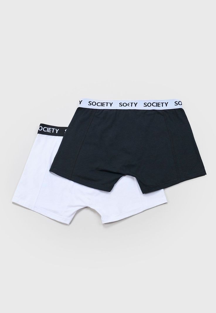 Boxer Hombre Liso Negro/Blanco Corona-1