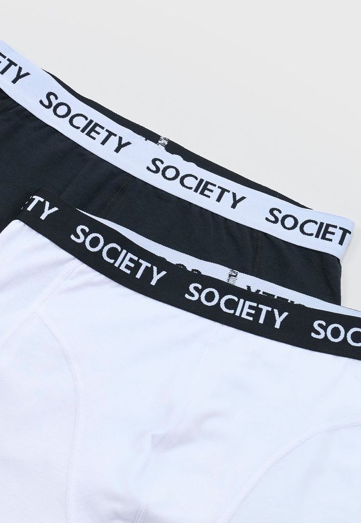 Boxer Hombre Liso Negro/Blanco Corona-2