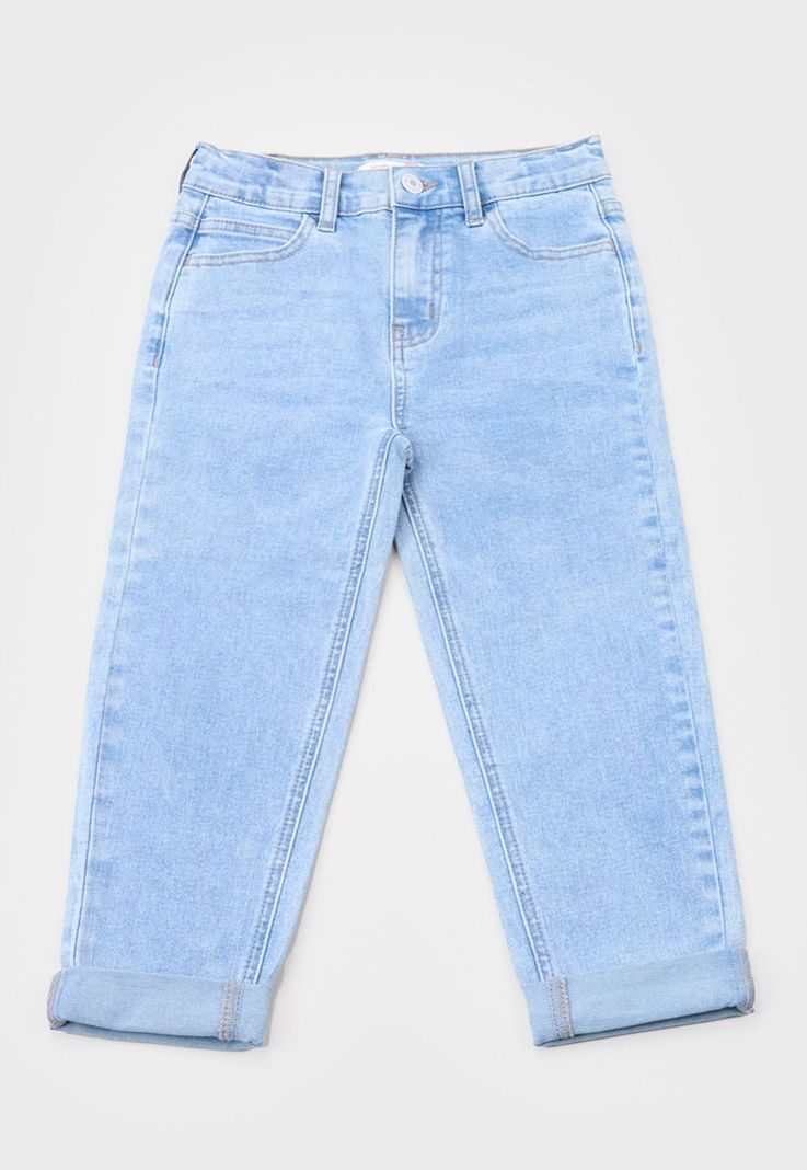 Jeans Niña Kids Mom Fit Azul Claro Corona-0