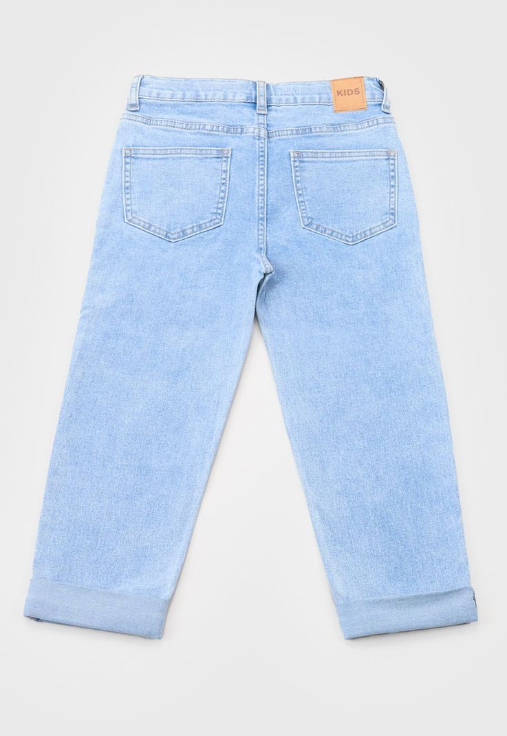 Jeans Niña Kids Mom Fit Azul Claro Corona-1
