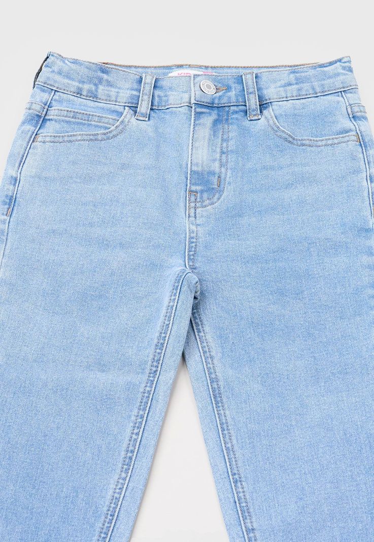 Jeans Niña Kids Mom Fit Azul Claro Corona-2