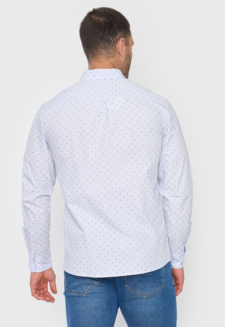 Camisa Hombre Miniprint Celeste Corona-1