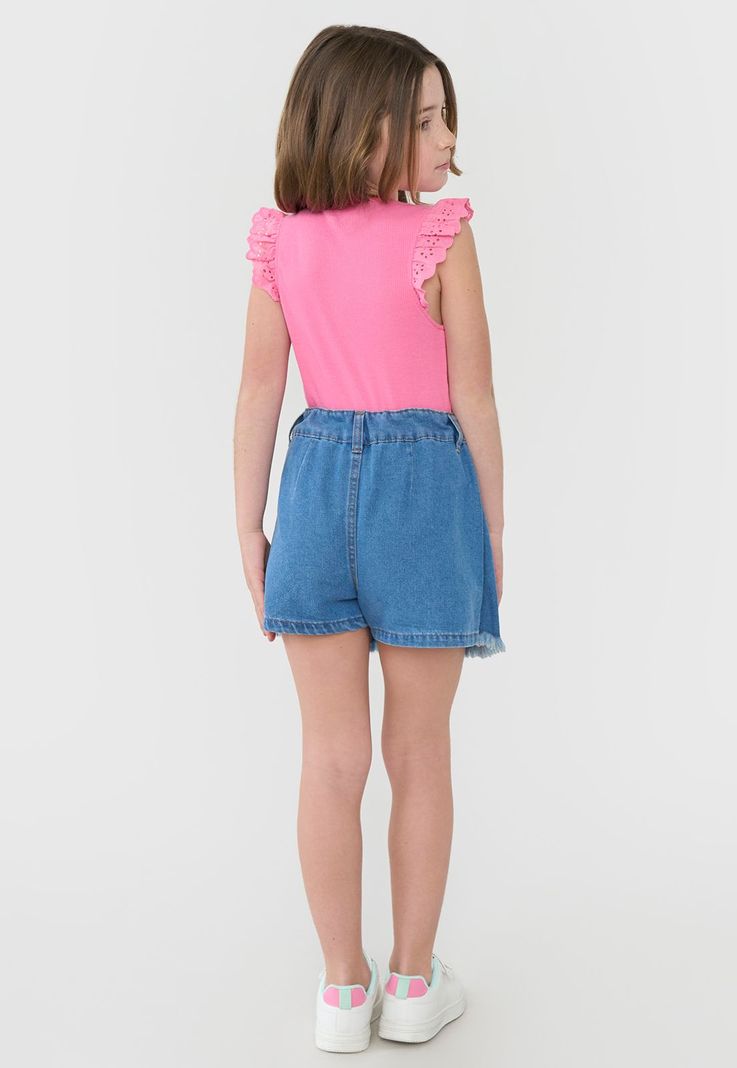 Falda Short Niña Kids Plisada Azul Medio Corona-2