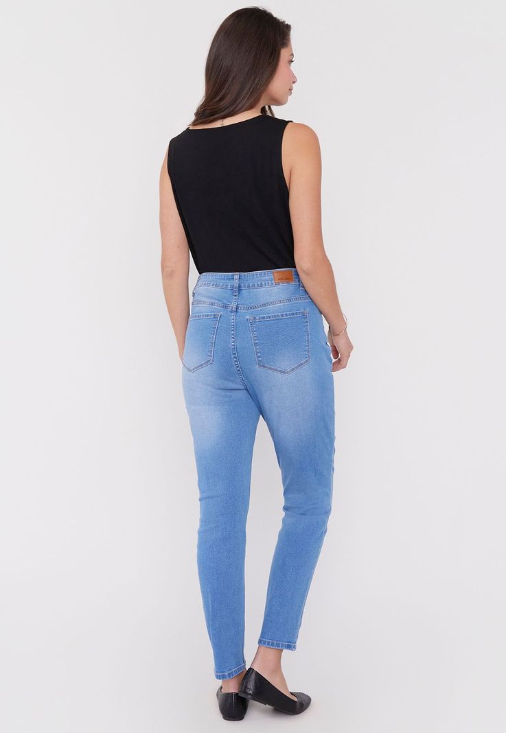 Jeans Mujer Skinny Boton Azul Claro Corona-2