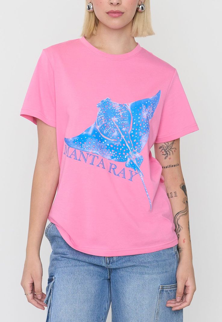 Polera Mujer Fun Regular Rosado Pastel Corona-2