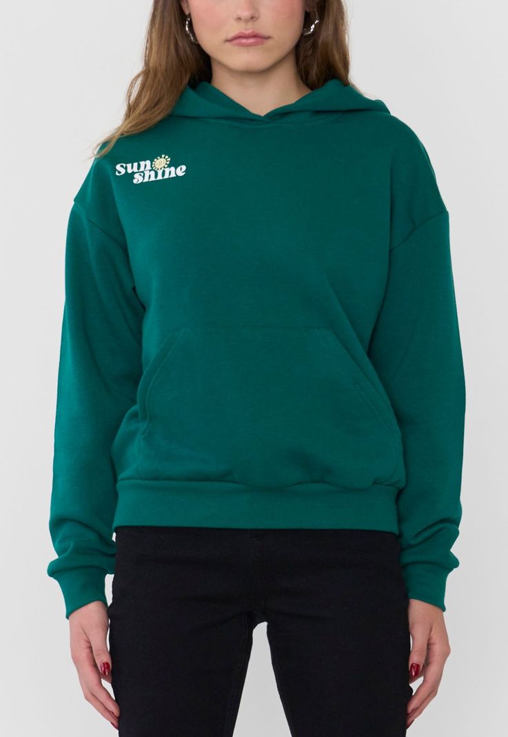 Polerón Mujer Hoodie Print Verde Corona-2