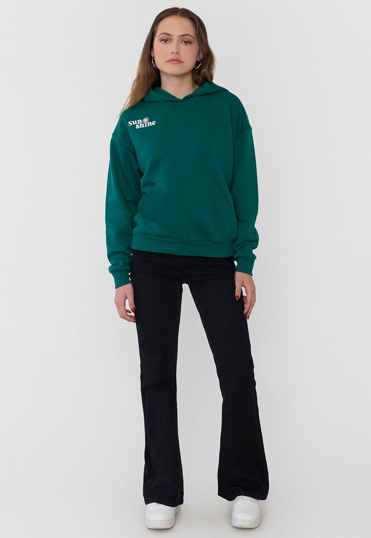 Polerón Mujer Hoodie Print Verde Corona-3