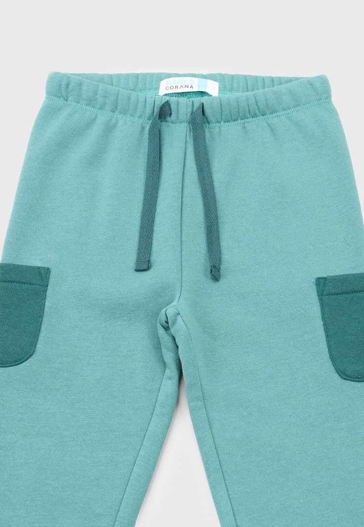 Pantalon De Buzo Bebe Niño Cargo Verde Corona-2