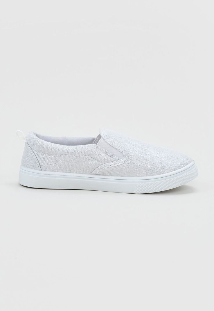 Zapatilla Niña Teen Slip On Plata Corona-1