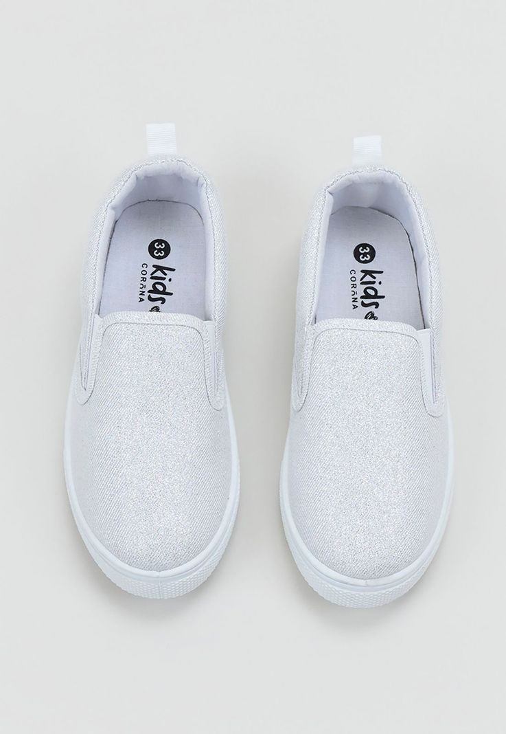 Zapatilla Niña Teen Slip On Plata Corona-2