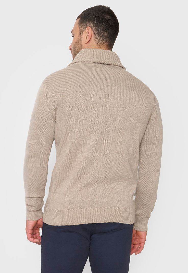 Tejido Hombre Cuello Shawl Beige Corona-1