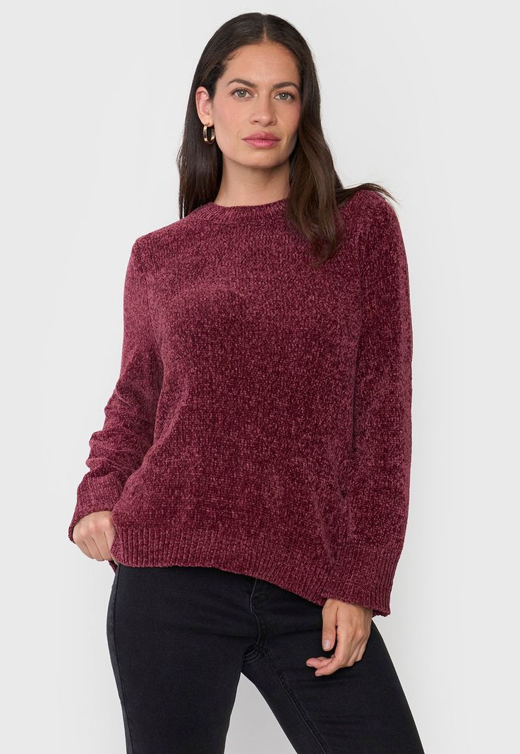 Sweater Mujer Chenille Burdeo Corona-0