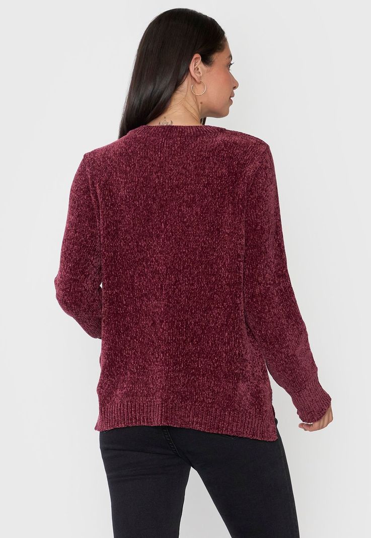Sweater Mujer Chenille Burdeo Corona-1