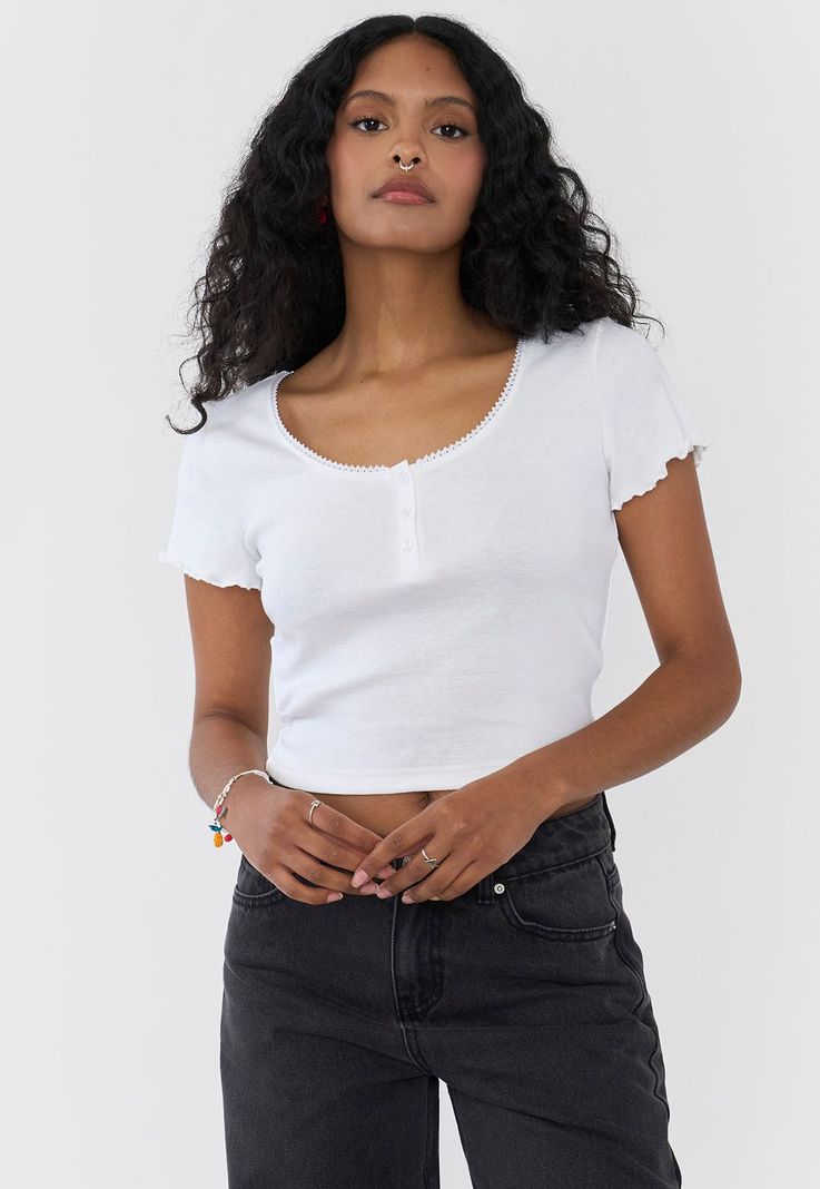 Polera Mujer Botones Blanco Corona-0