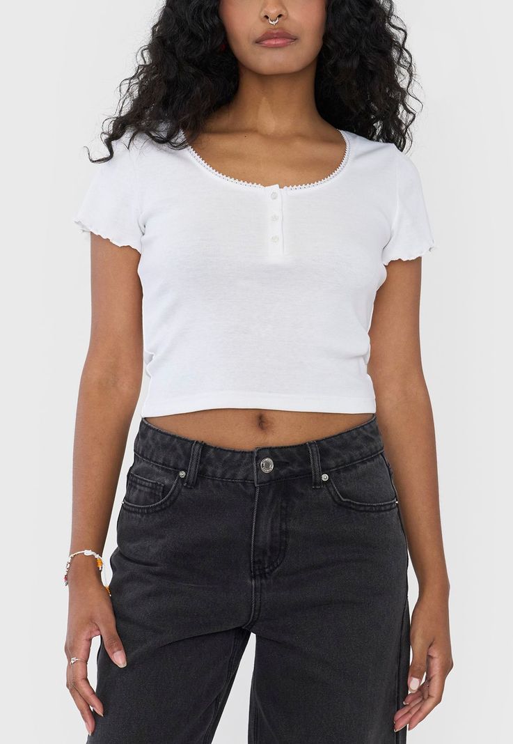 Polera Mujer Botones Blanco Corona-2