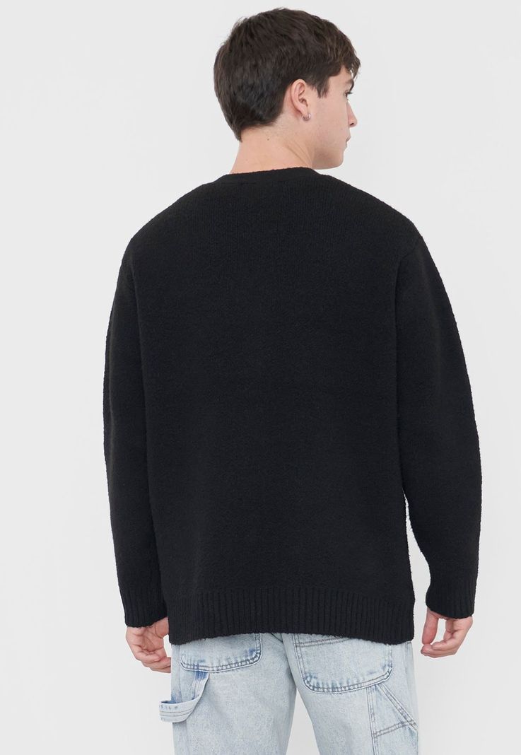 Tejido Hombre Cardigan Negro Corona-1