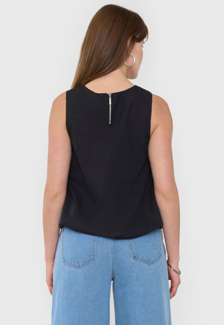 Blusa Mujer Volumen Negro Corona-1