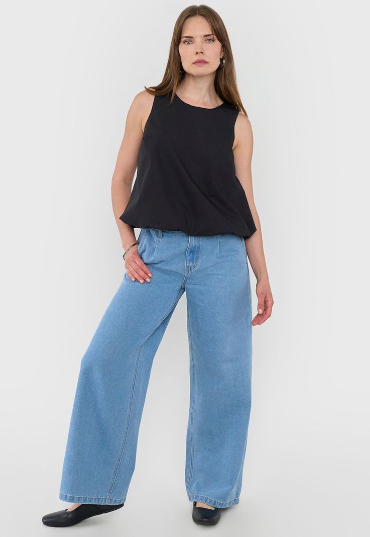 Blusa Mujer Volumen Negro Corona-3