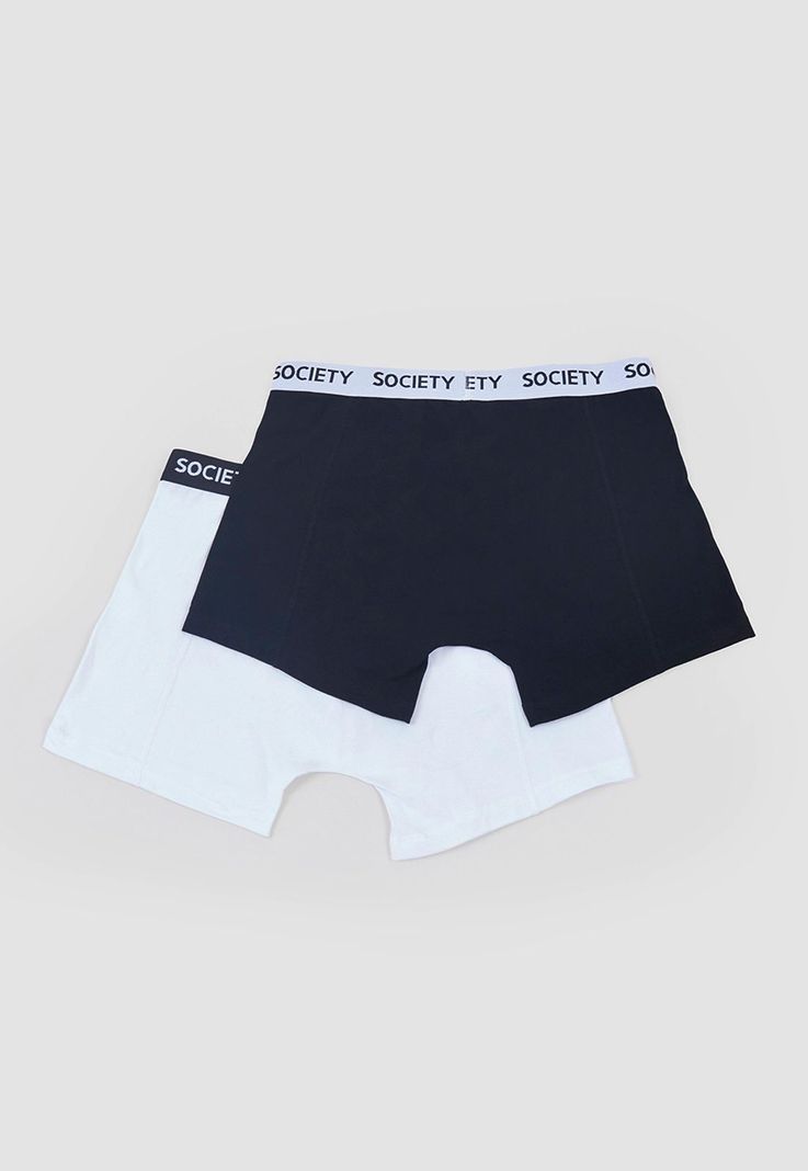 Bóxer Hombre Bipack Mix Liso Blanco/Negro Corona-1