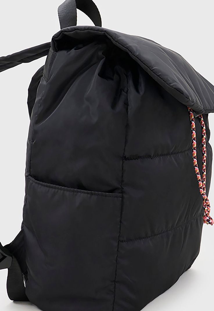 Mochila Mujer Nylon Color Negro Corona-2
