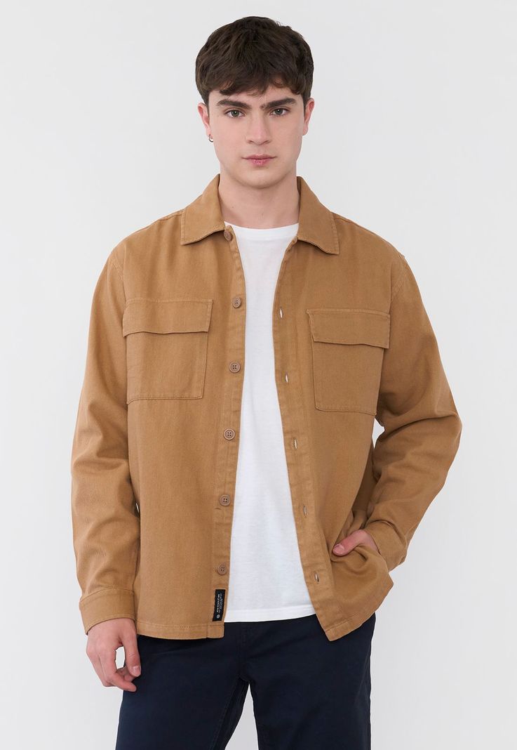 Casaca Hombre Bolsillos Camel Corona-0