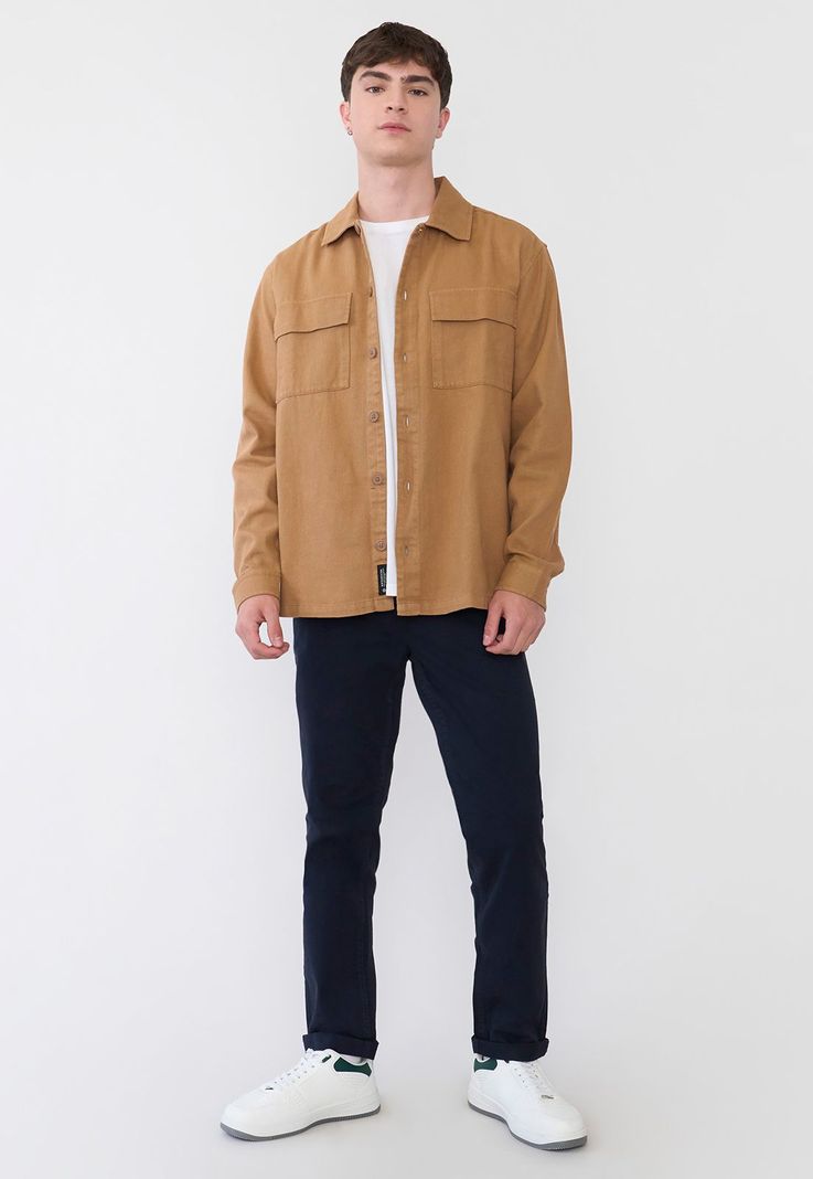 Casaca Hombre Bolsillos Camel Corona-3