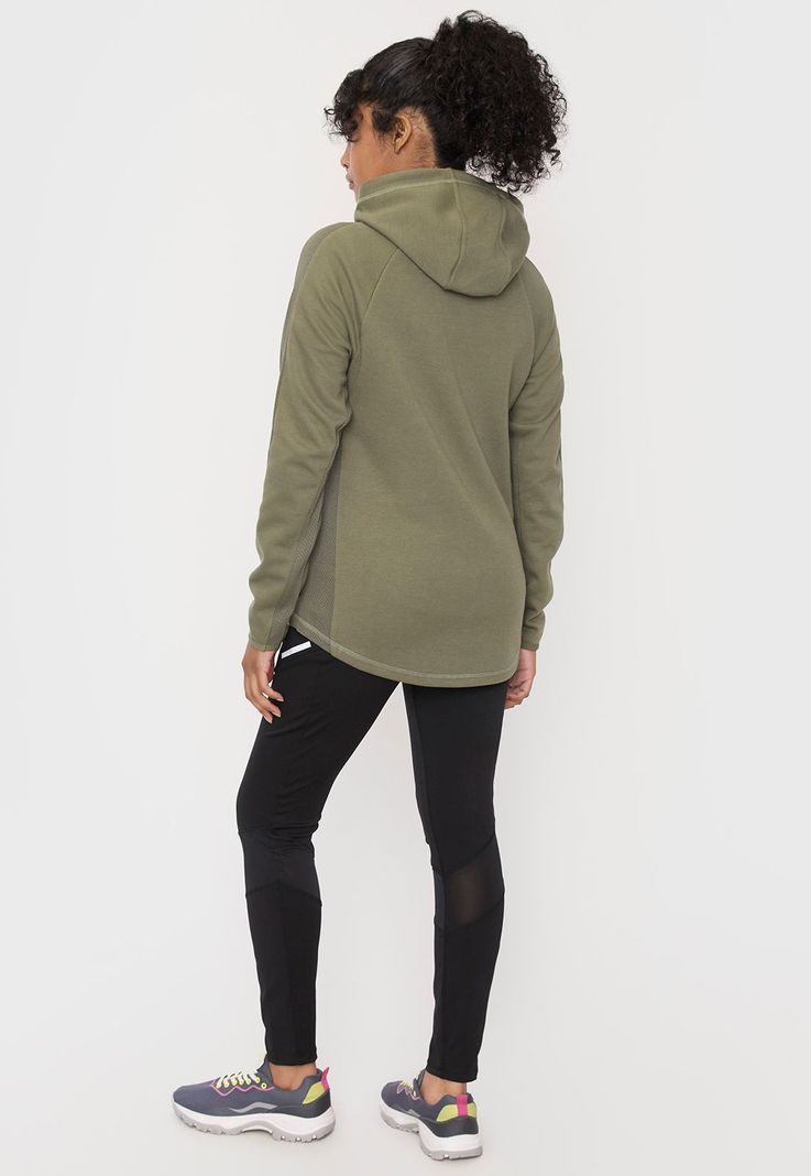 Polerón Mujer Deportivo Zipper Verde Mix Tela Corona-1