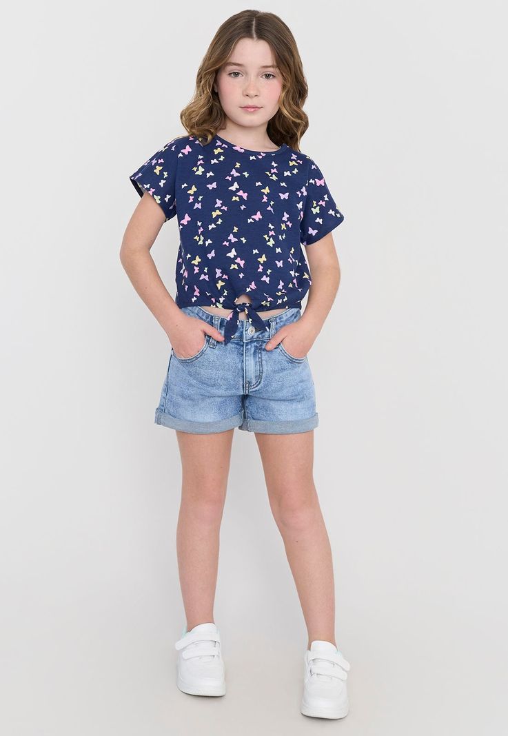 Short Niña Kids Denim Color Azul Claro Corona-0
