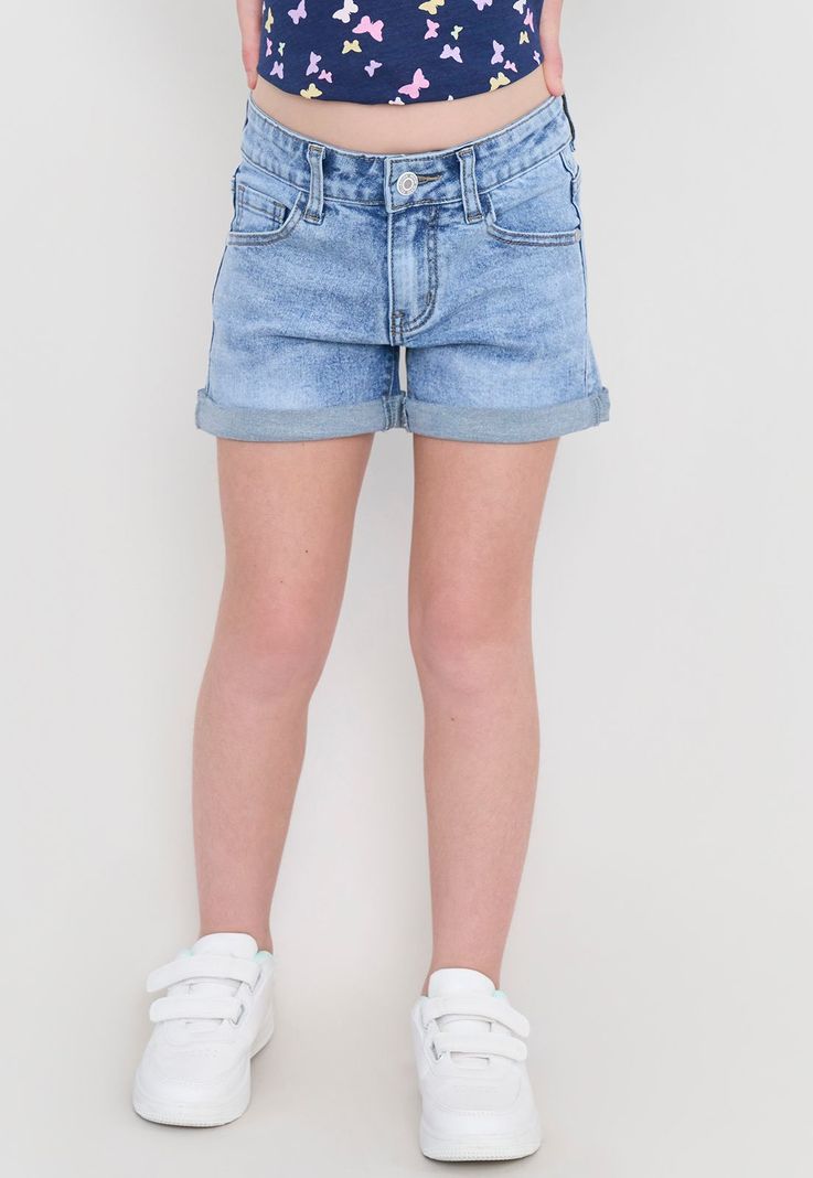Short Niña Kids Denim Color Azul Claro Corona-1