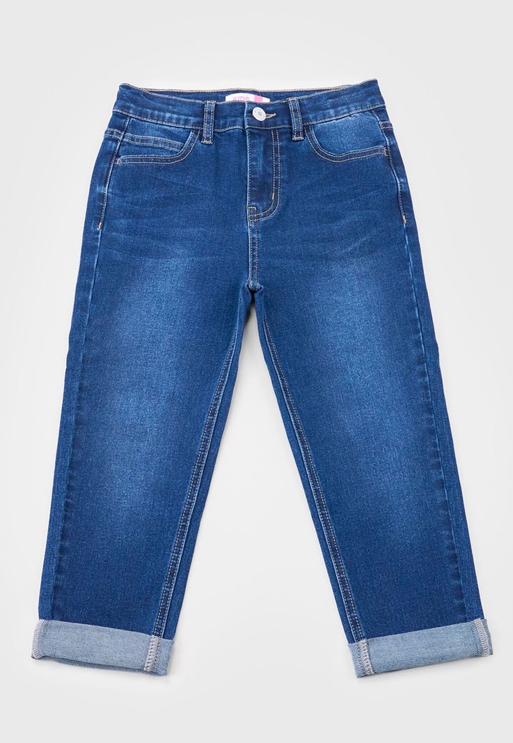 Jeans Niña Kids Mom Fit Azul Oscuro Corona-0