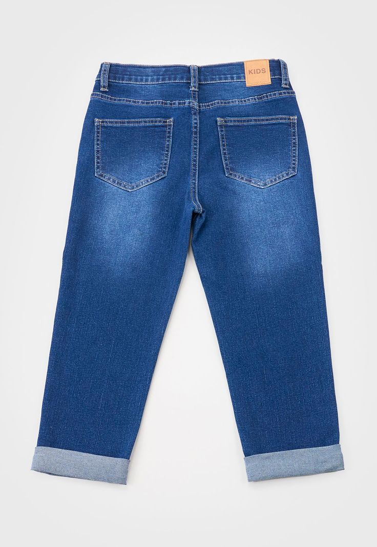 Jeans Niña Kids Mom Fit Azul Oscuro Corona-1