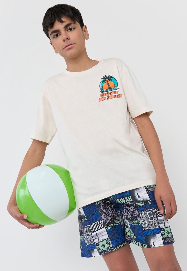 Traje de Baño Niño Teen Fullprint Negro Corona-0