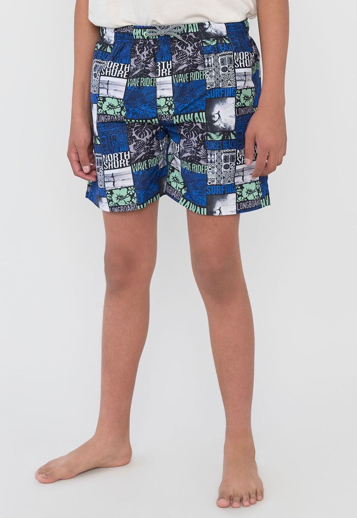 Traje de Baño Niño Teen Fullprint Negro Corona-1