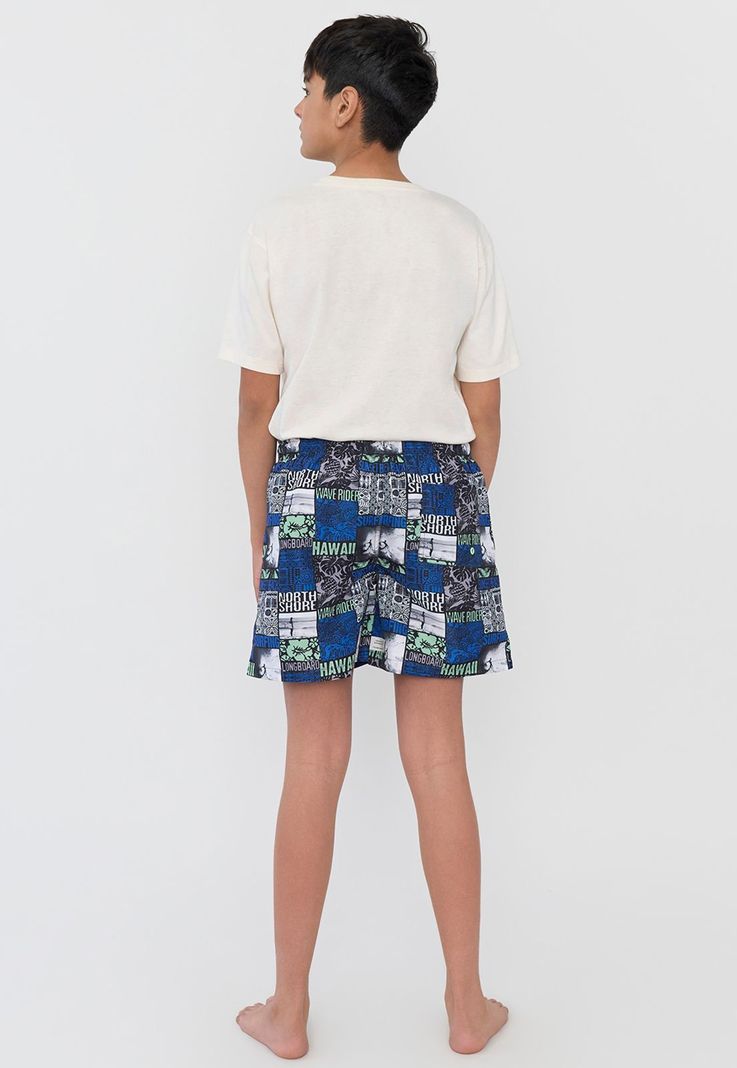 Traje de Baño Niño Teen Fullprint Negro Corona-2