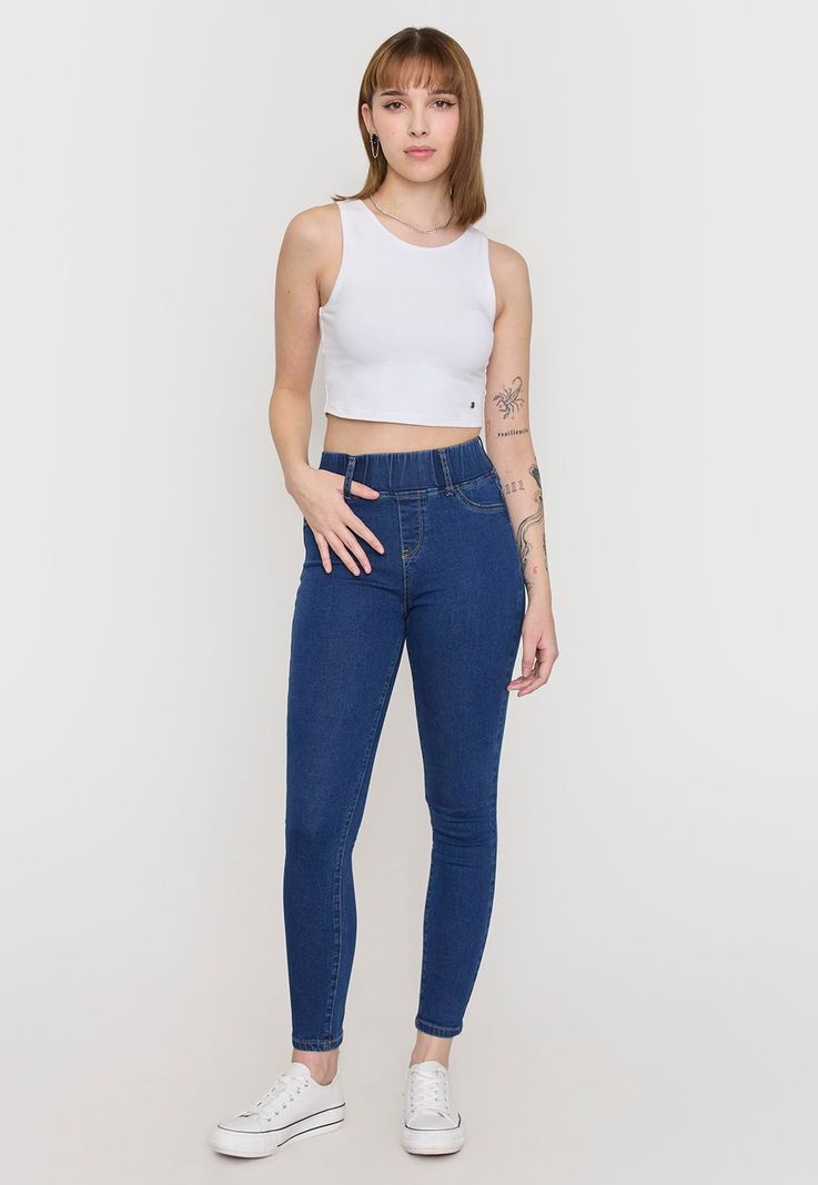 Jeans Mujer Leggins Azul Oscuro Corona-0