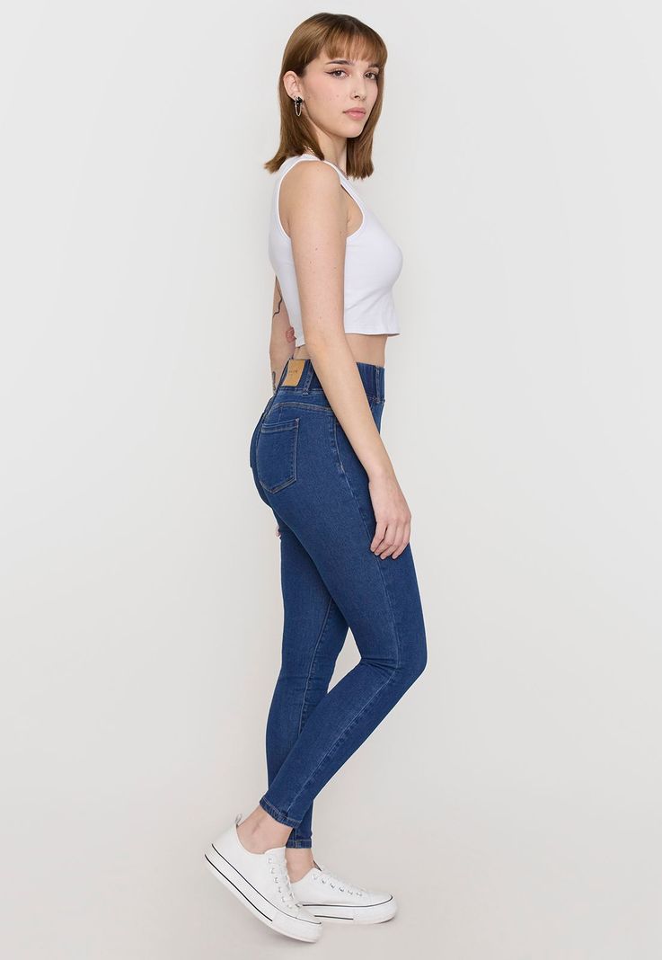 Jeans Mujer Leggins Azul Oscuro Corona-3