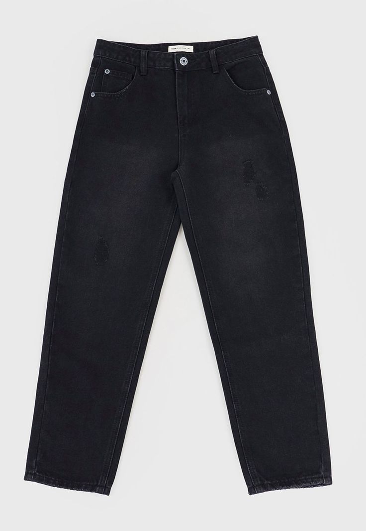 Jeans Niña Kids Mom Fit Negro Corona-0