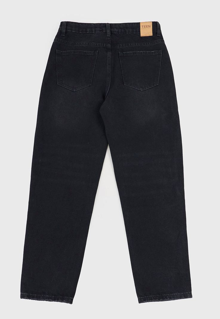 Jeans Niña Kids Mom Fit Negro Corona-1