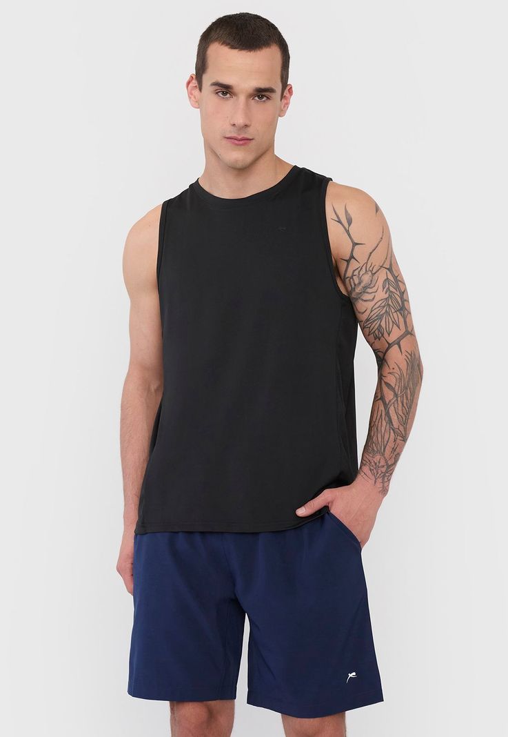 Polera Hombre Deportiva Tank Poliéster Negro Corona-0
